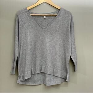 Joie Ozzy silver metallic foil crop sweater XS